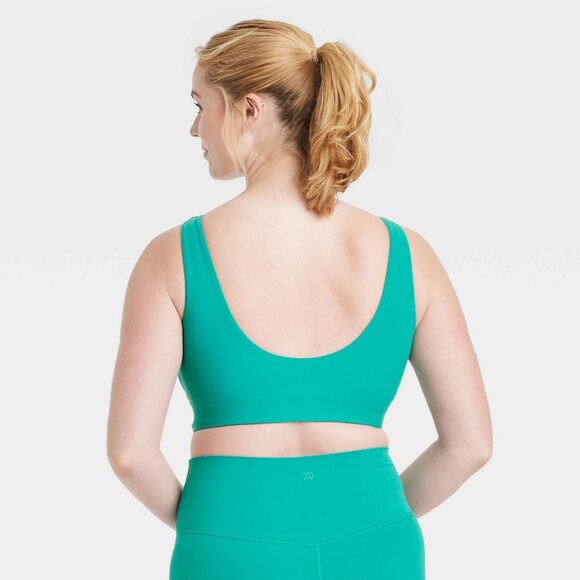 XS - Womens Everyday Soft Medium Support Longline Sports Bra - AIM - Green - Picture 3 of 10